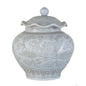 BLANC DE CHINE LOTUS SHAPE ENGRAVING JAR