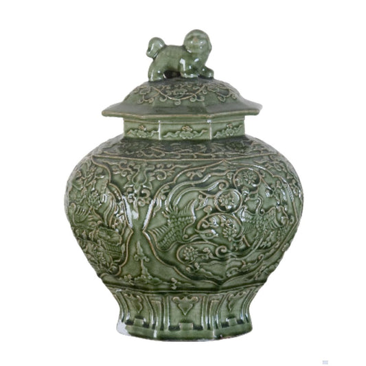 GREEN EMBOSSED JAR CLASSIC