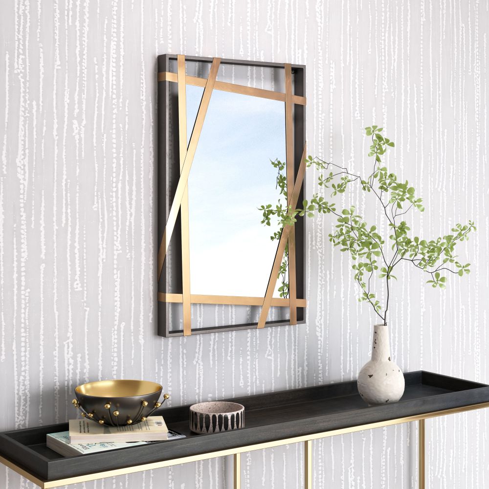 TOLIX MIRROR GOLD BLACK 19.7" W x 1.8" D x 31.5" H
