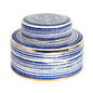CERAMIC COVERED JAR BLUE